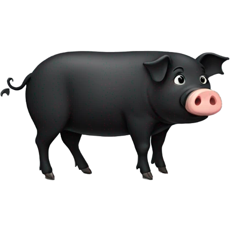 black pig farting emoji