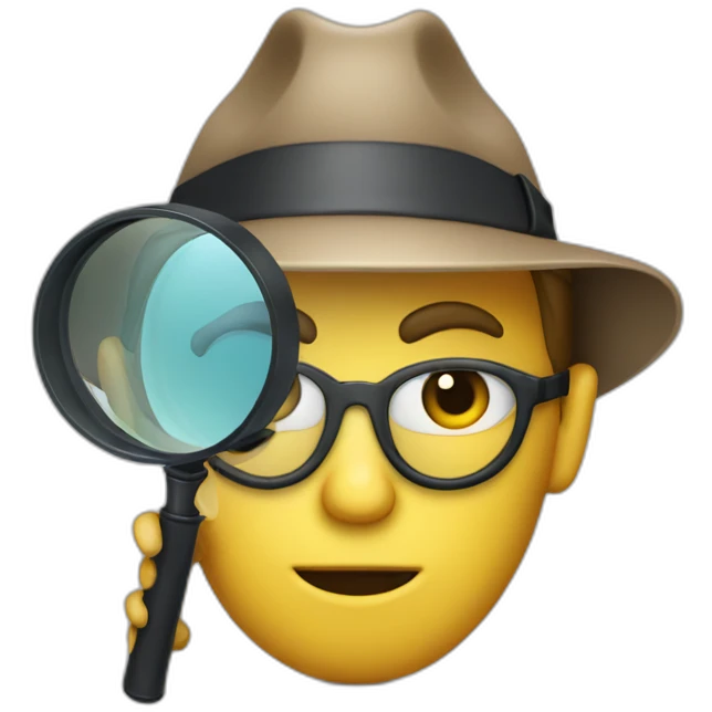 A detective in a detective outfit with a magnifying glass emoji