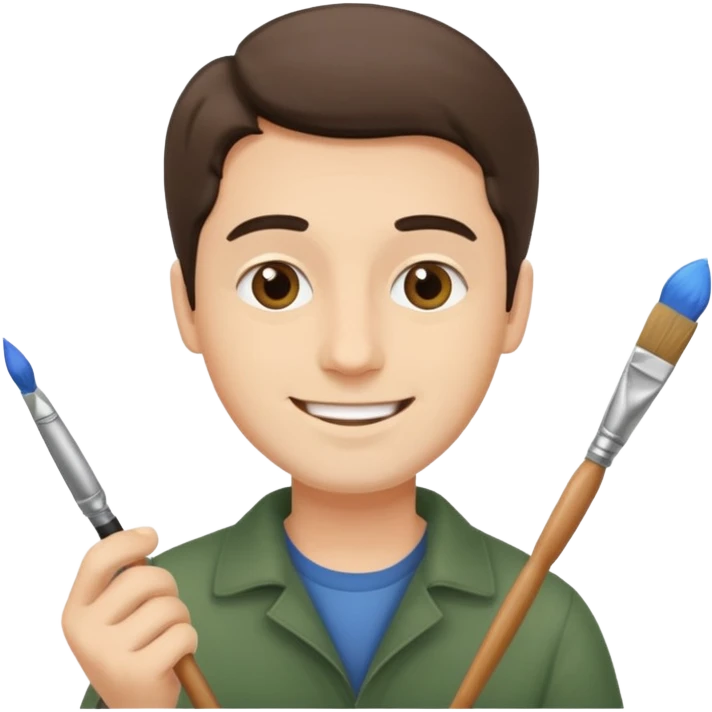 happy man painting a picture emoji