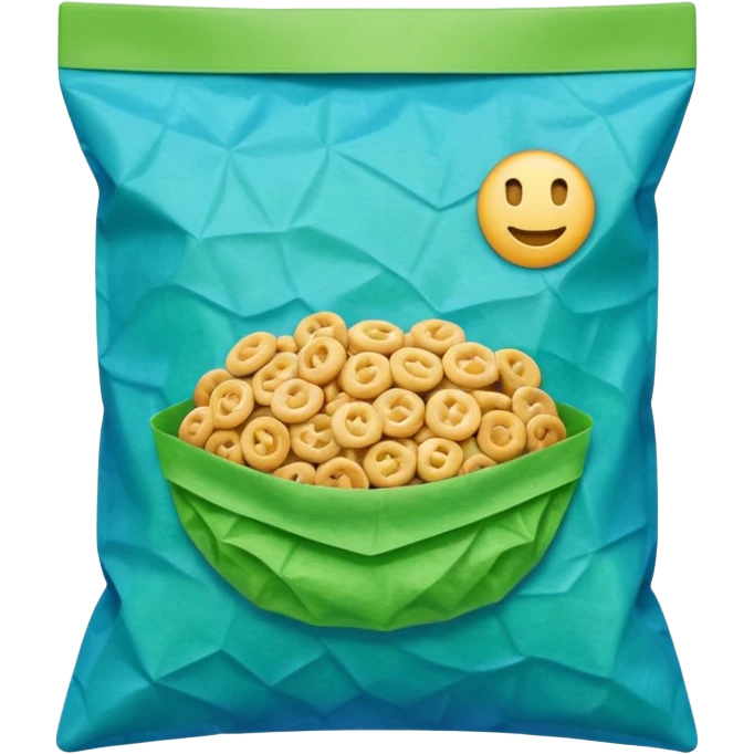 small blue/green snack bag emoji