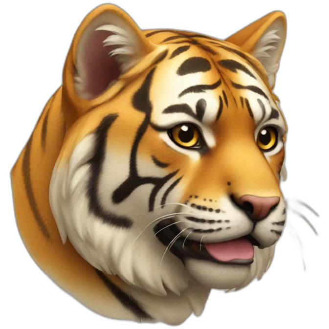 Chat sur chien sur tigre emoji