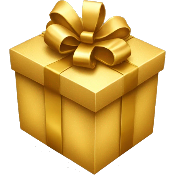 Golden gift box emoji
