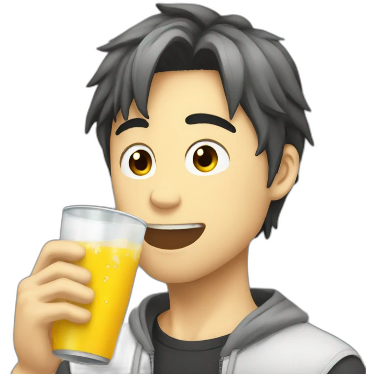 Animeguy drinking emoji