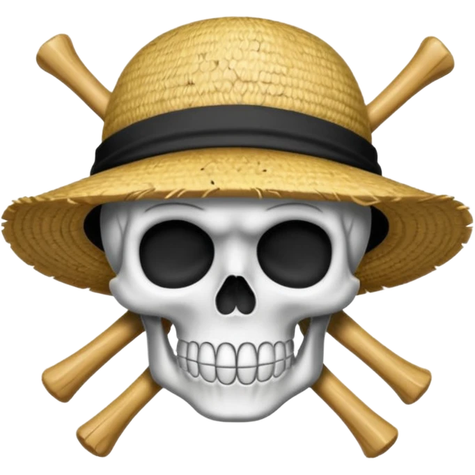 Luffy straw hat logo but.his head is a skull emoji