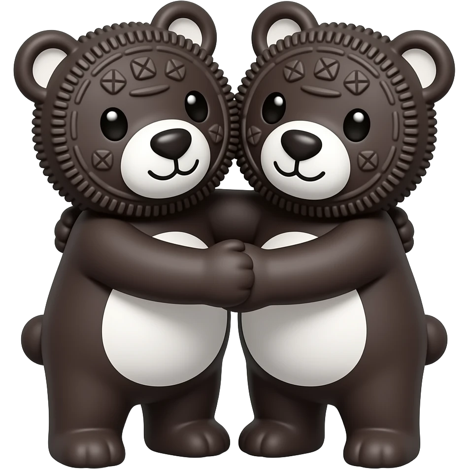 Oreo bears hugging emoji