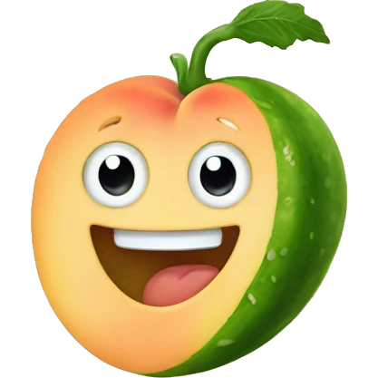 Smiley peach cucumber emoji