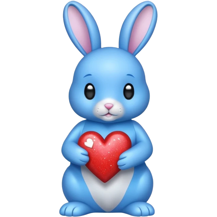 blue bunny glitter heart emoji