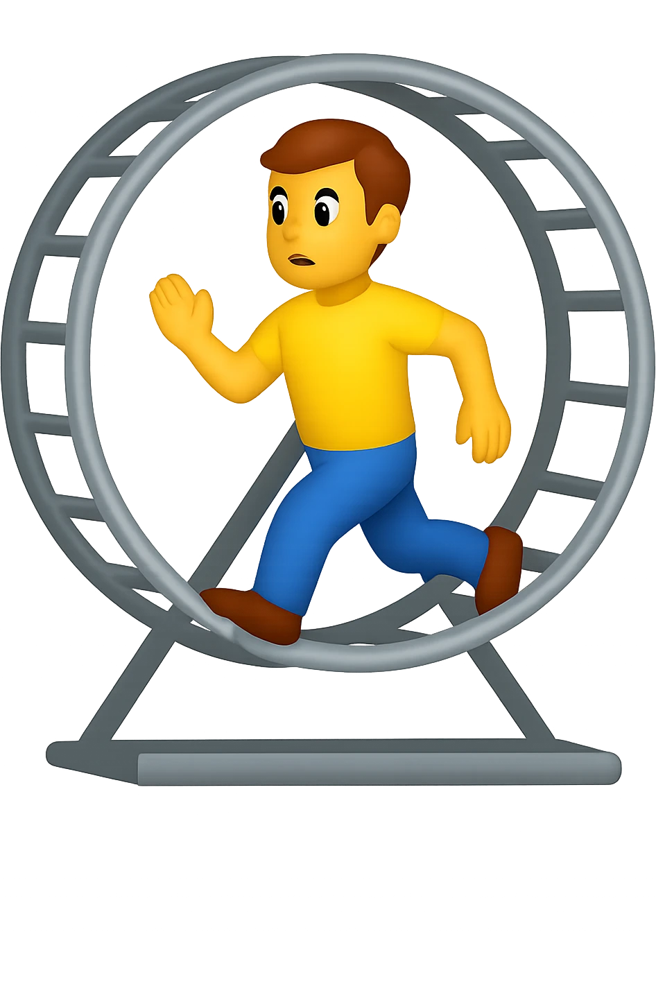 Uomo che corre dentro la ruota del criceto emoji style iphone  emoji