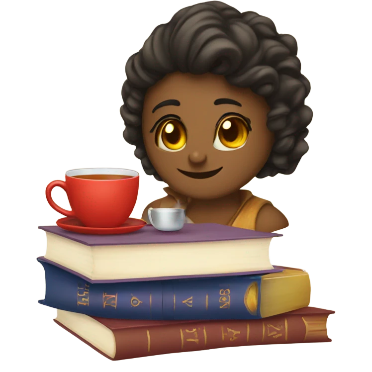 Tea and books emoji