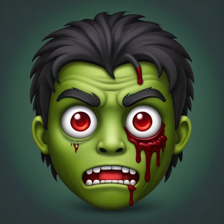 emoji de zumbi com cabelo masculino preto emoji