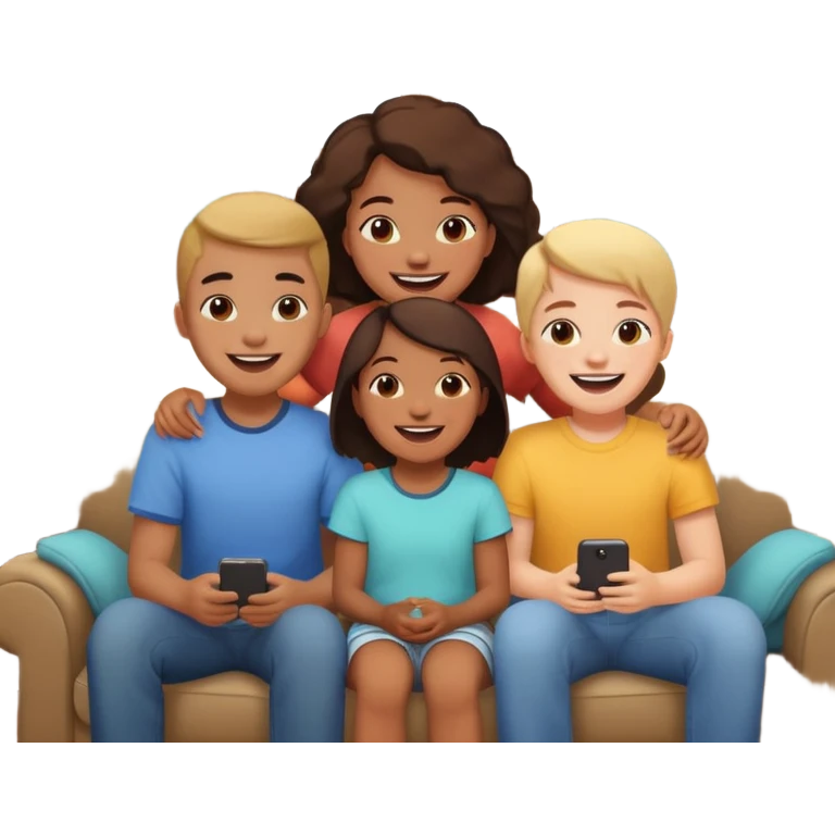 siblings sharing in a living room emoji