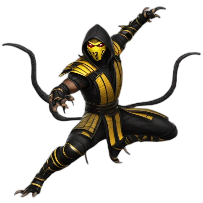 Scorpion ninja from mortal kombat game realistic emoji