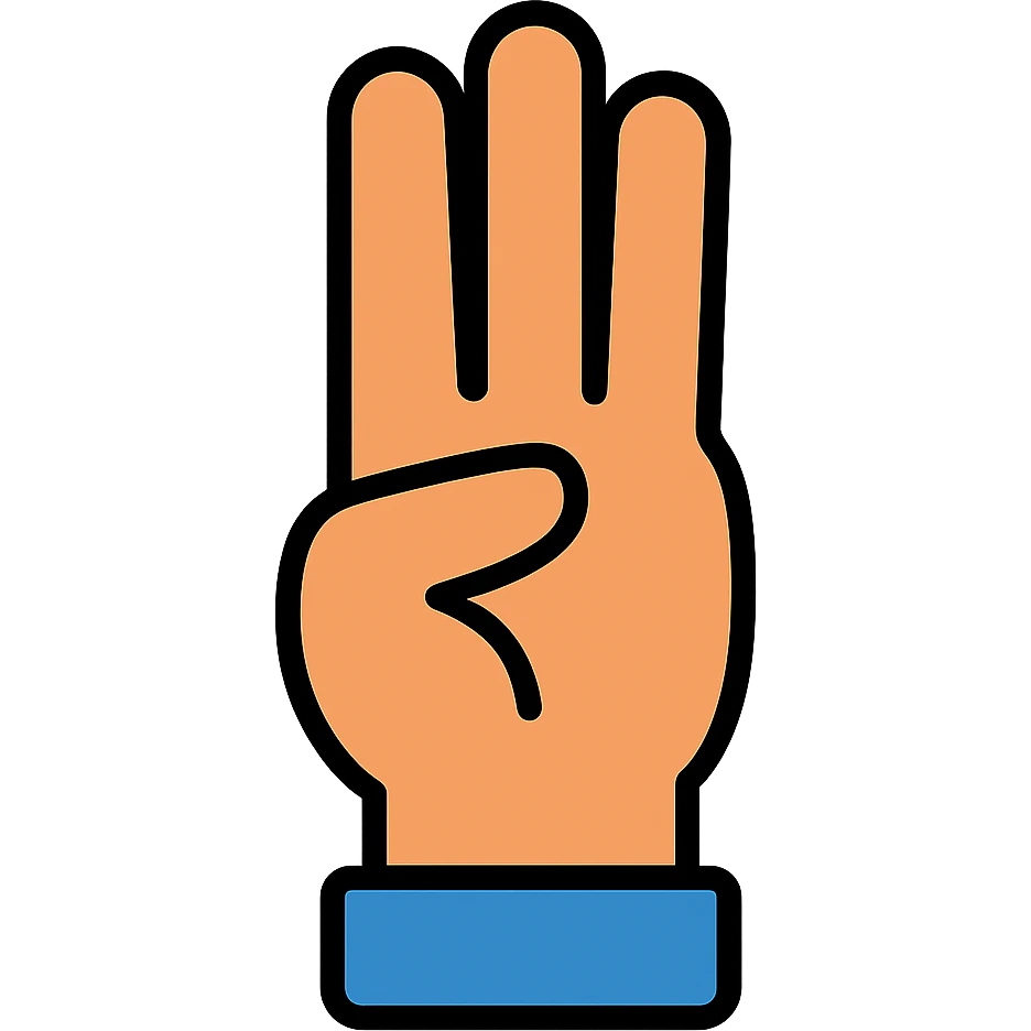 hand with pinky finger down, other fingers up emoji