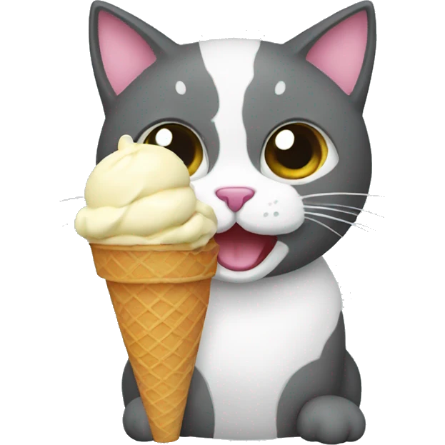 Cat eating ice cream emoji