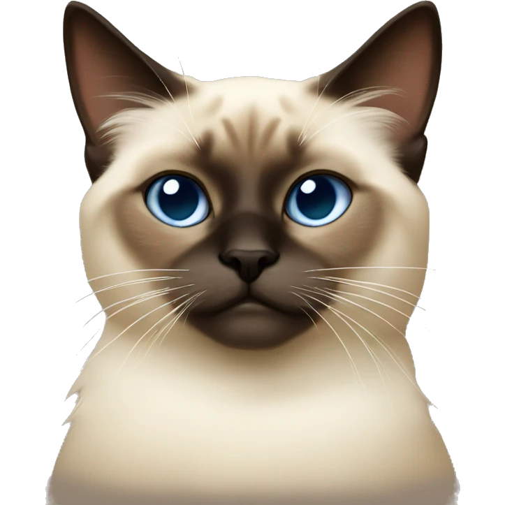fluffy siamese cat making kissy face emoji