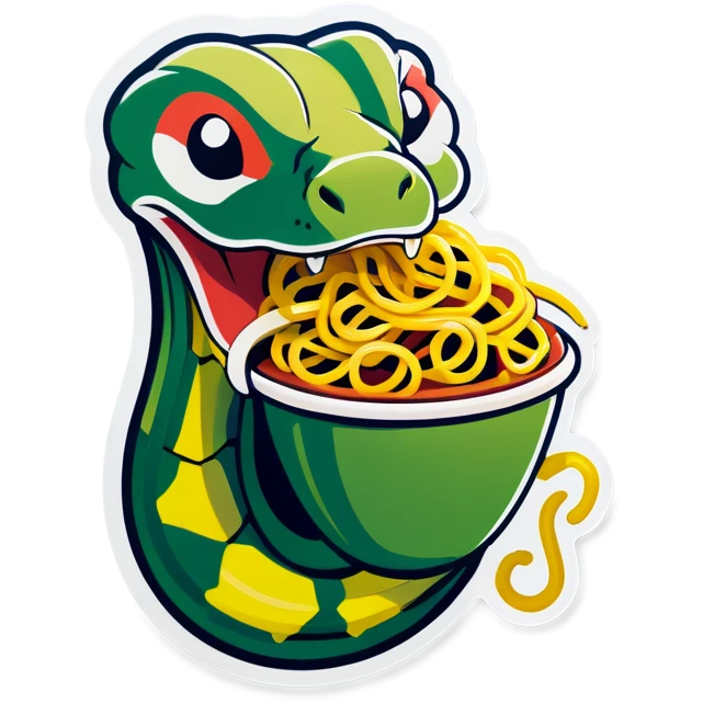 snake eating spaghetti  emoji