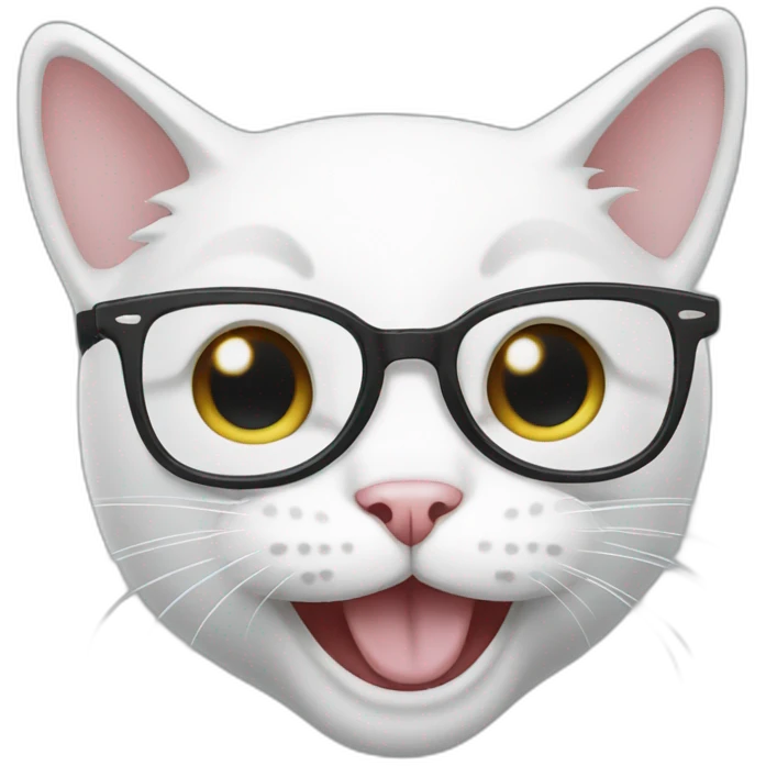 laughing-white-cat-with-glasses emoji