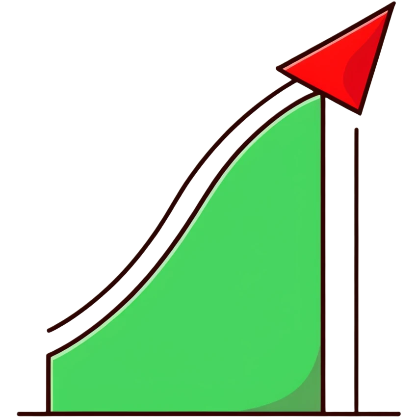 Positive growth chart with green upward trend emoji
