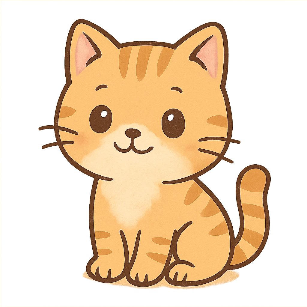 cute cat sitting, general style, adorable and charming emoji