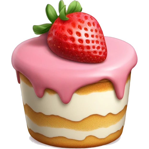 Pink strawberry tiramisu emoji
