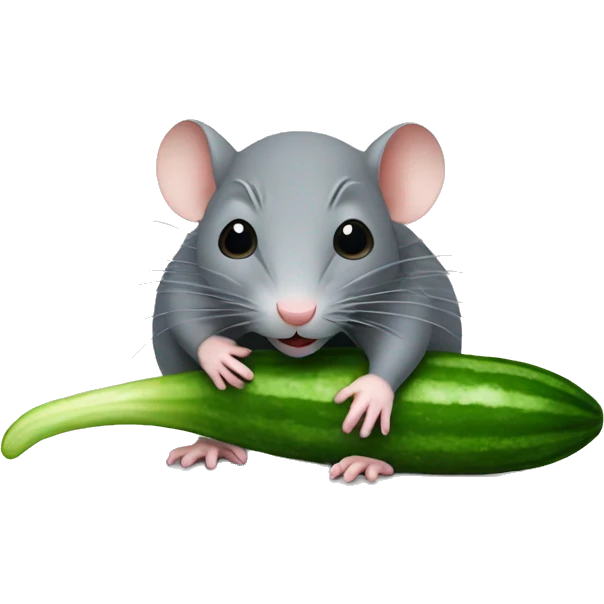 Rat with cucumber emoji