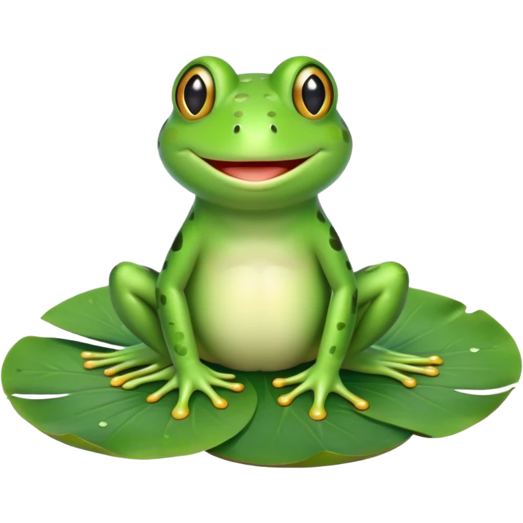 cute frog smiling on a lili pad  emoji
