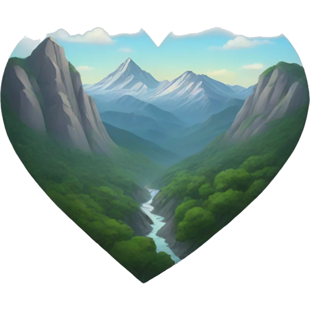 Heart in mountain emoji
