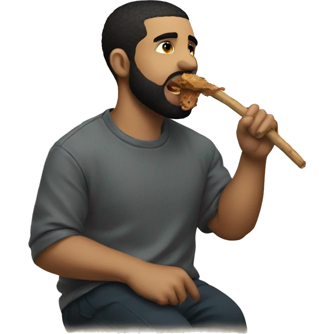 Drake eating a stick emoji