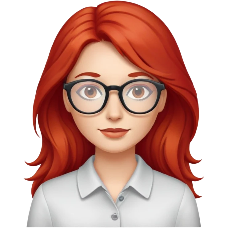 woman in glasses with red hair emoji