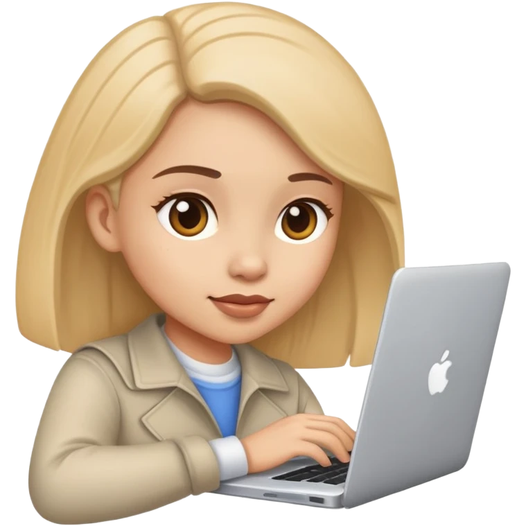 Girl working on laptop computer emoji