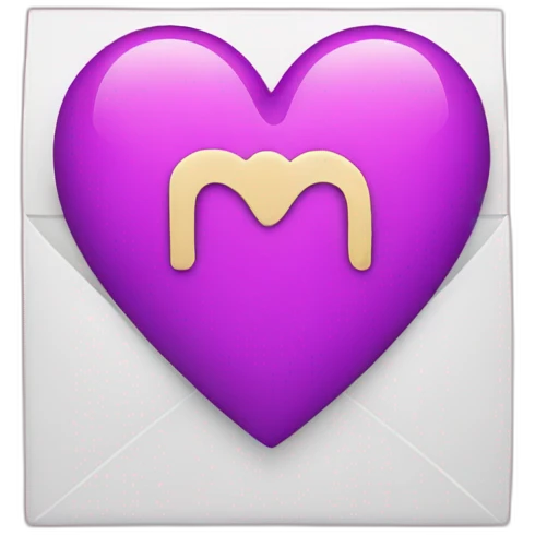 Heart with the letter M in it emoji