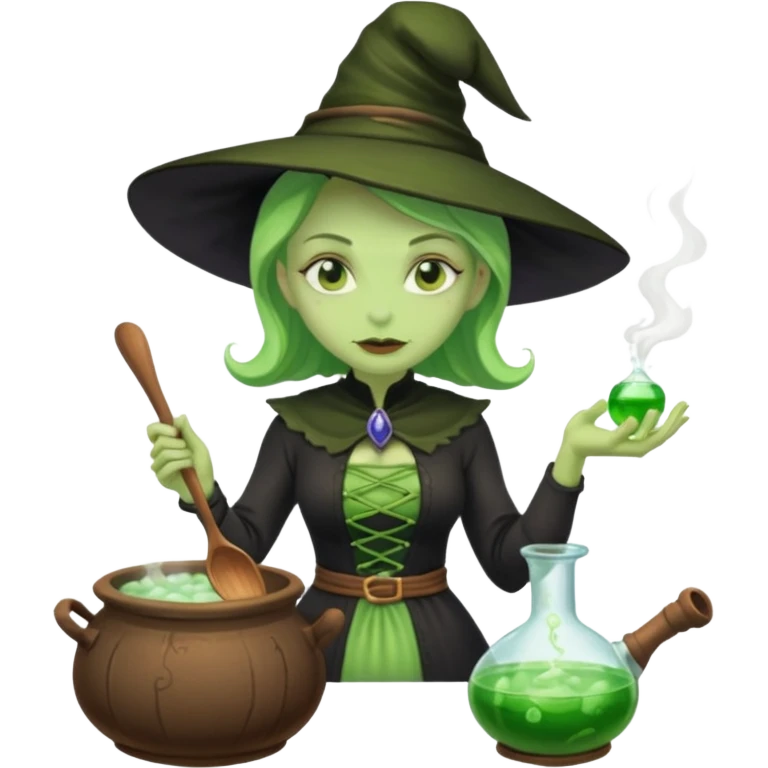 green witch cooking potion emoji