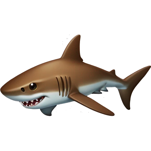 A shark that is brown in colo with brown stripes emoji