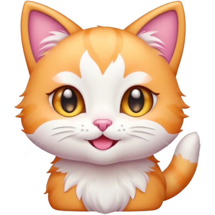 1
Kucing
Cute chibi kitten emoji, big sparkly eyes, tiny pink nose, pastel colors, simple thick outline, smiling, clean flat shading, transparent background, no text
 emoji