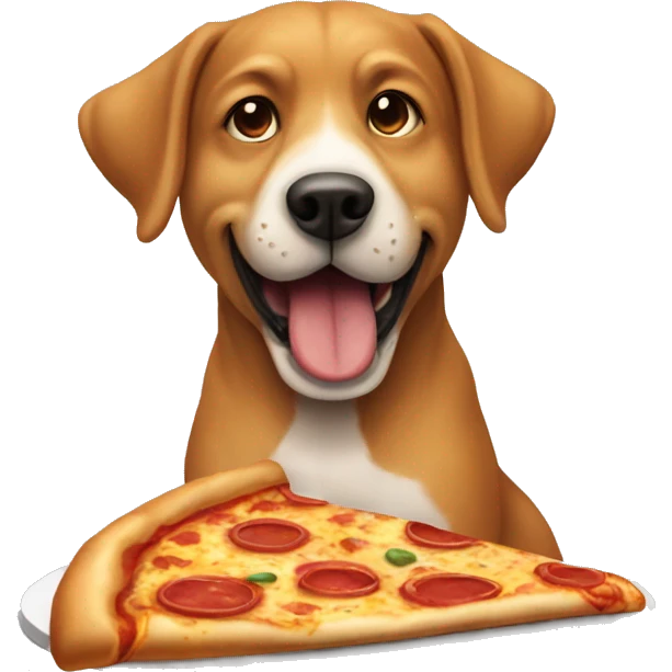 Perro comiendo pizza emoji