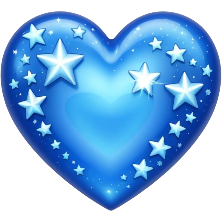 can you make an blue heart with stars and sparkles emoji
