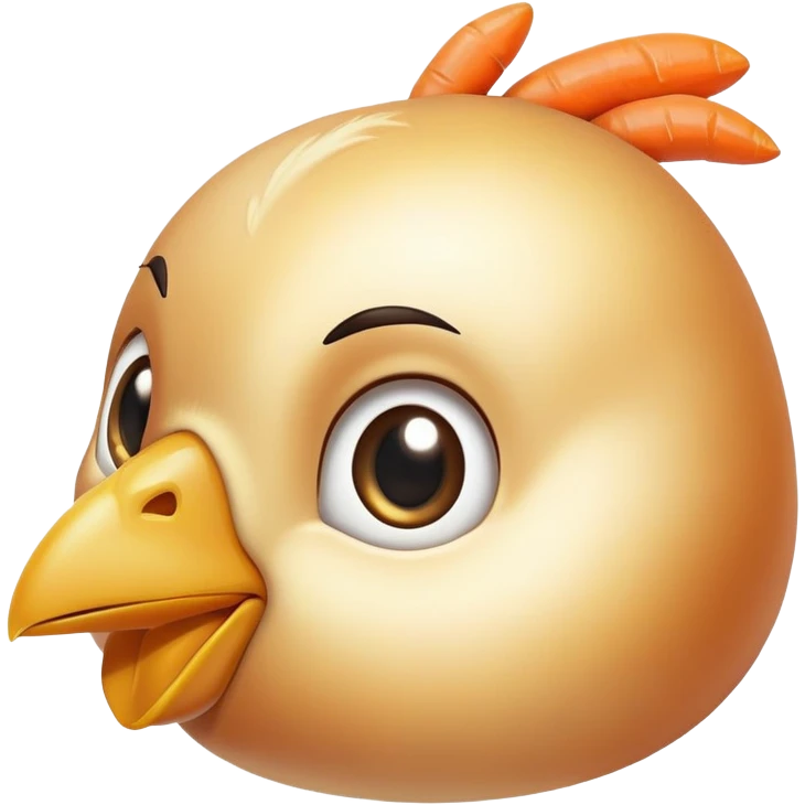 Chicken and carrots emitting a gentle golden glow that flows toward a healthy eye and smooth skin. The foods represent vitamin A sources while the eye and skin show the benefits of this nutrient, with a soft, non-creepy design. emoji