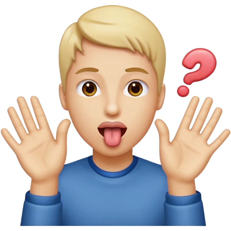 Tongue out with hands up emoji