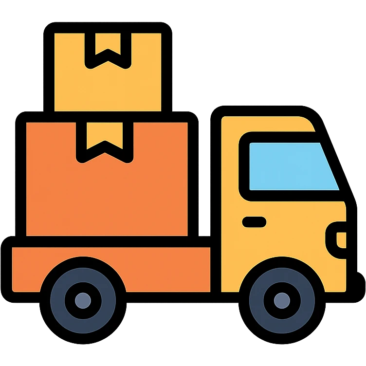 A truck with boxes emoji