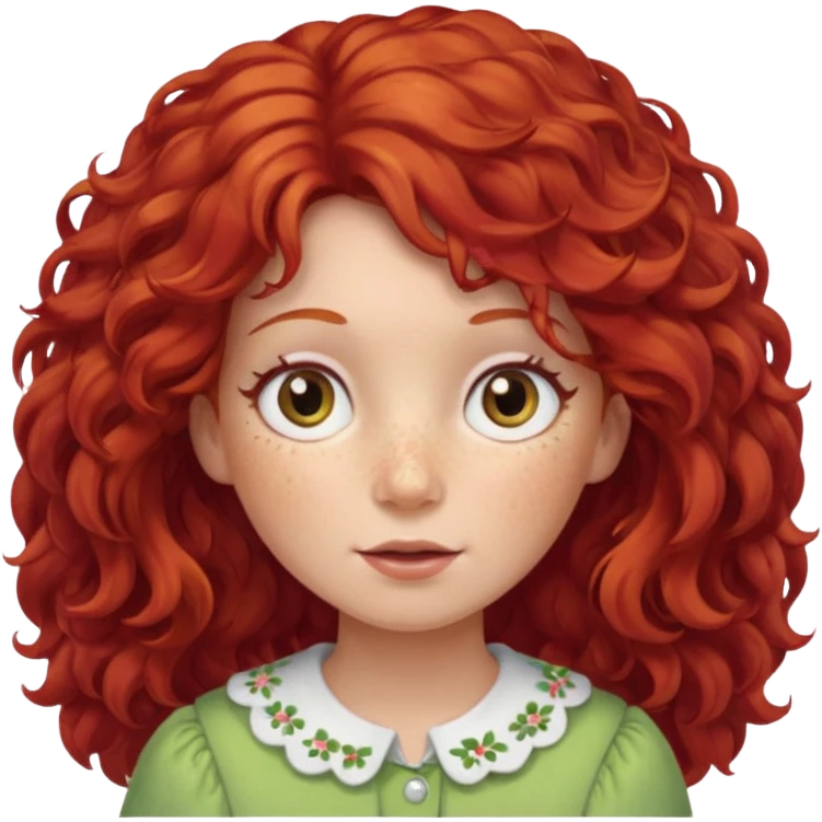 strawberry shortcake the character but with wild eyes and frizzy hair to mimic an insane person emoji