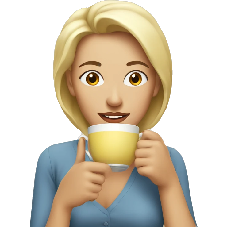 woman sipping tea smug emoji
