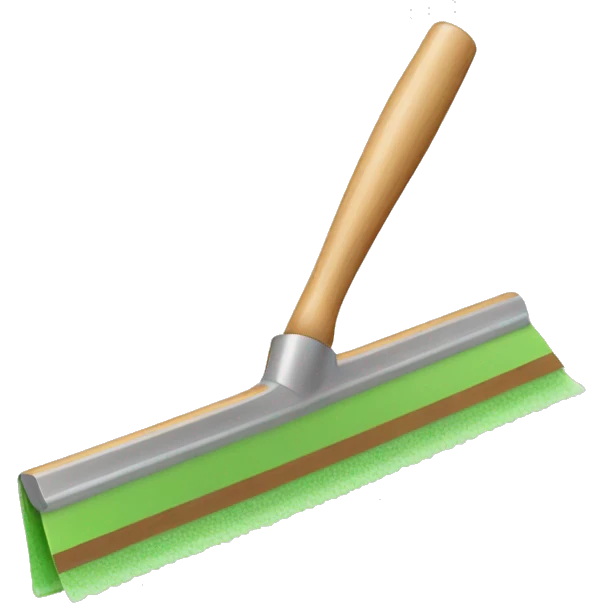 squeegee with long wooden handle emoji