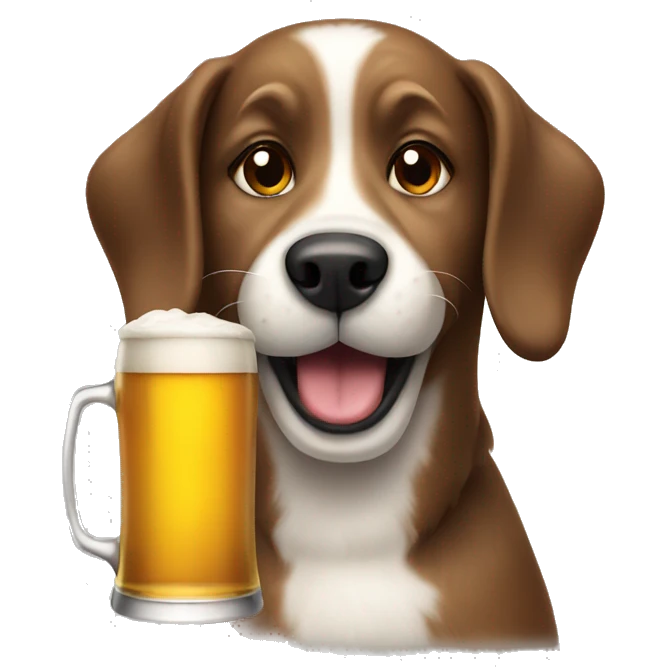 Dog drinking beer emoji