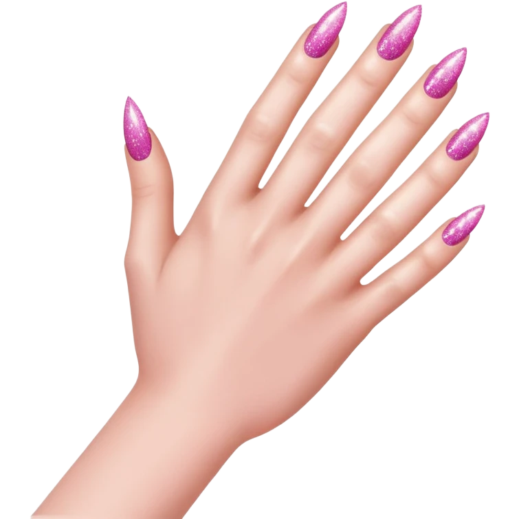 pink nails with glitter hand pose emoji
