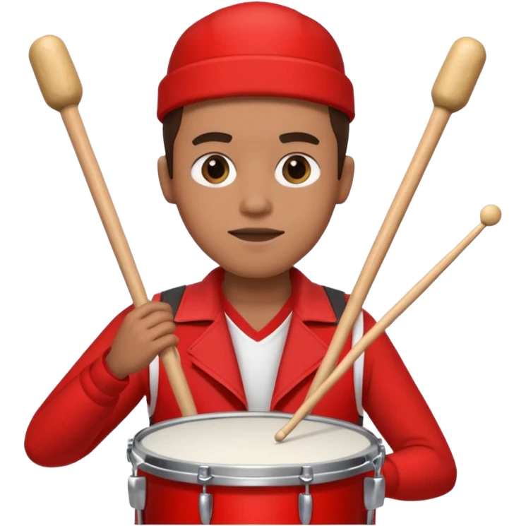 Drummer + red vest. emoji