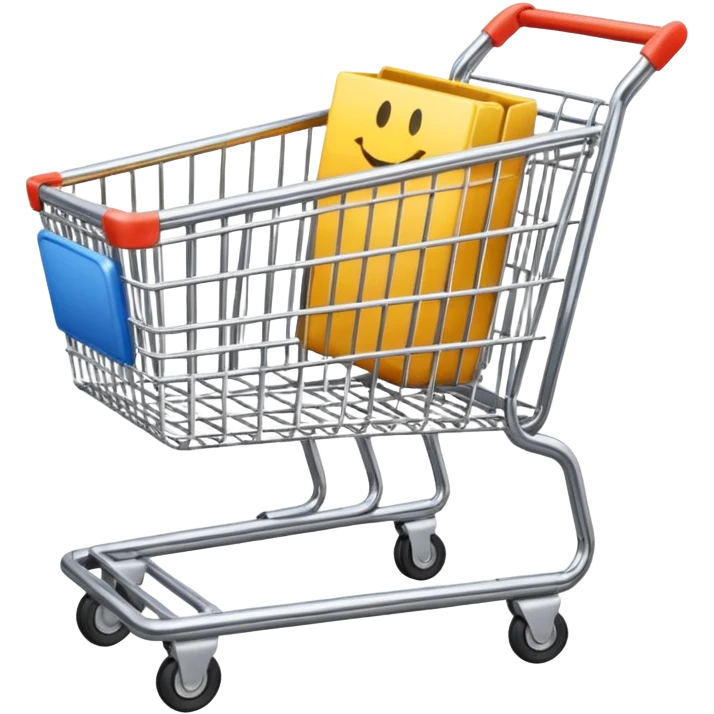 a modern shopping cart in a hardware store emoji