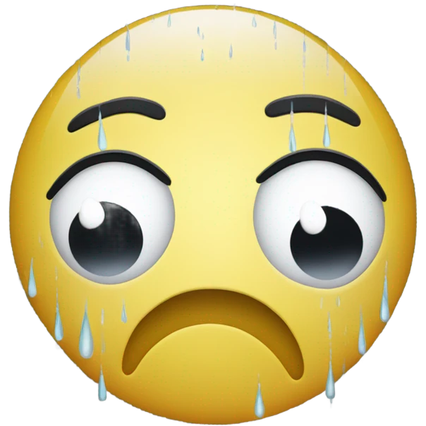 sad face under a rain cloud emoji