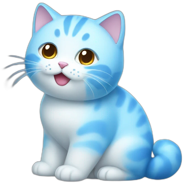 blue mochi cat emoji