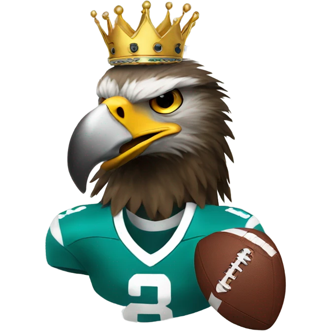 Eagle with football and crown emoji
