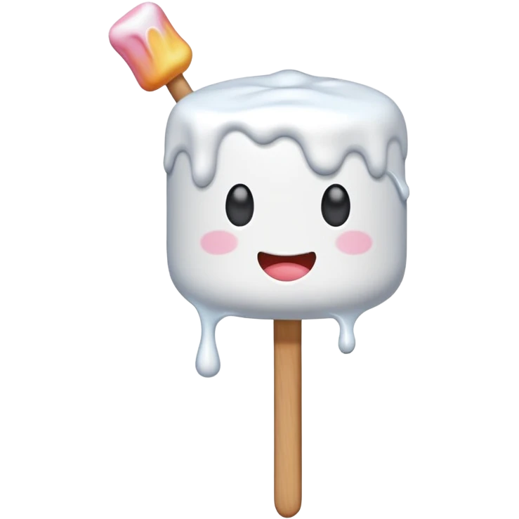 melting tasty Marshmallow on stick emoji